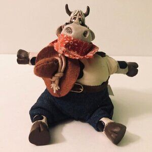 Vintage Russ Berrie Cowpokes Kathleen Kelly Ceramic Bean Bag  Cow